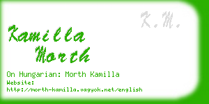 kamilla morth business card